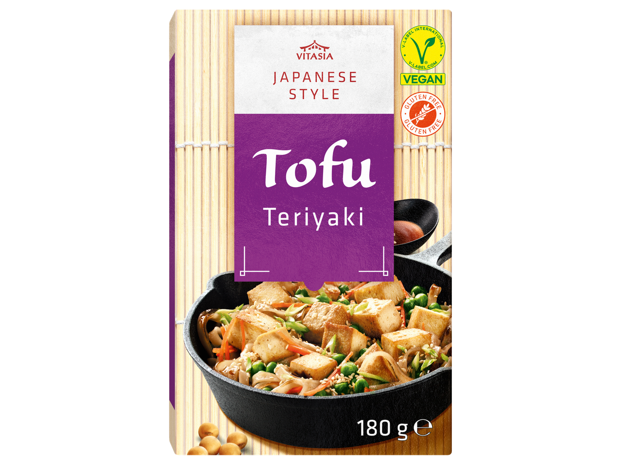 Tofu teriyaki estilo japonês Vitasia: vegano e sem glúten.