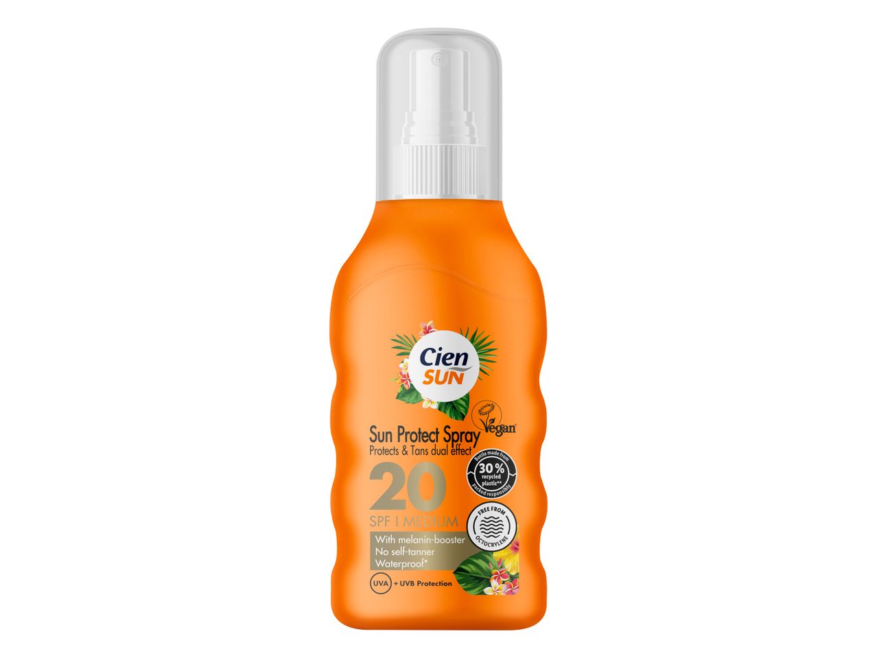 Sprej za sunčanje Cien Sun SPF 20, srednje zaštite, sa dvostrukim efektom zaštite i preplanulosti.