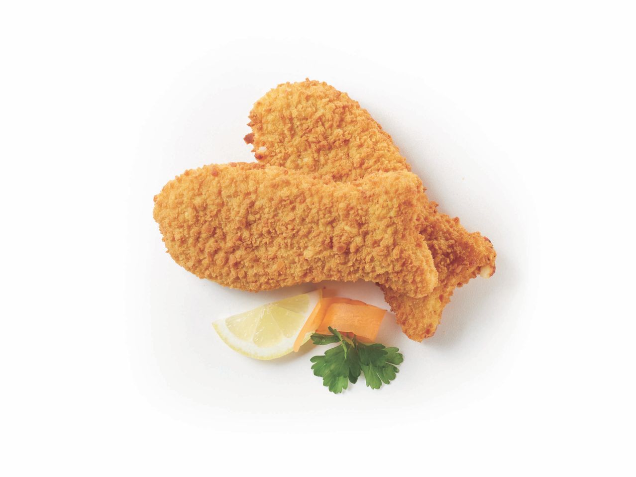 Due cotolette di pesce con formaggio