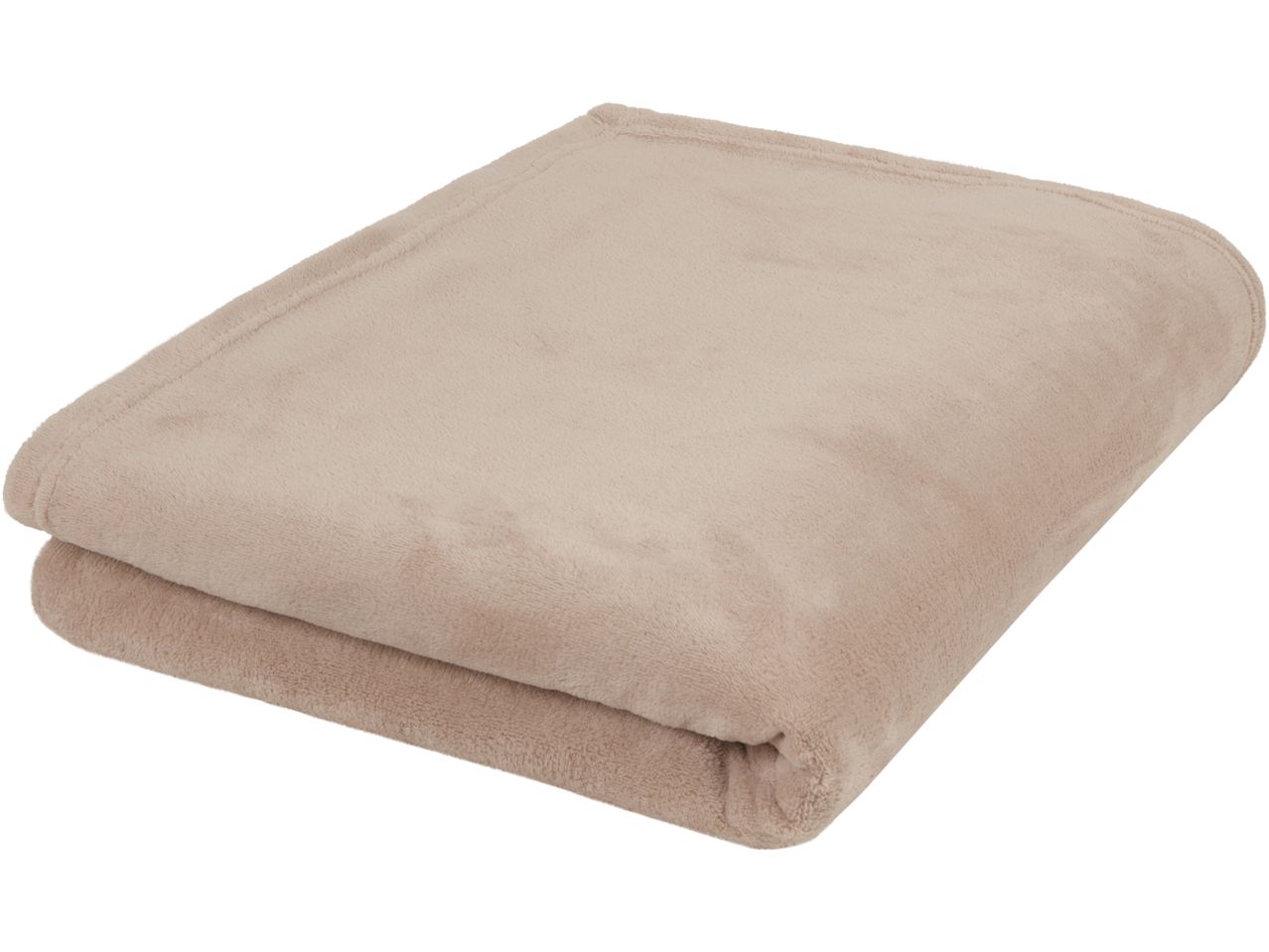 Folded beige fleece blanket