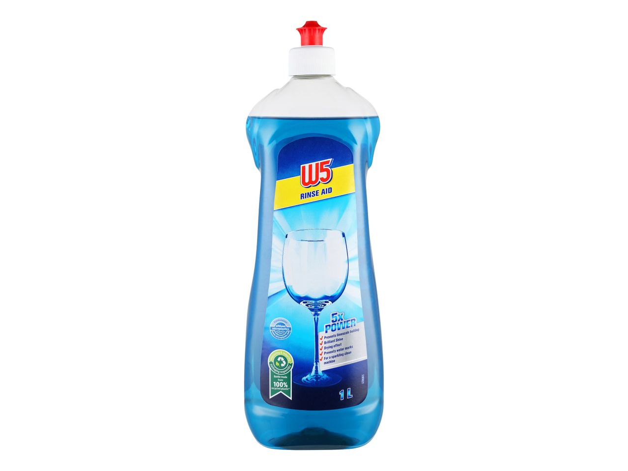 Steklenica W5 izpiralnega sredstva za pomivalni stroj, 1 liter.