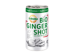 Solevita Bio Ginger Shot, une canette de jus 100% pur pressé au gingembre, citron et pomme.