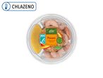 Vařené, loupané krevety s omáčkou mango-kari, značka Vitasia, chlazený výrobek.