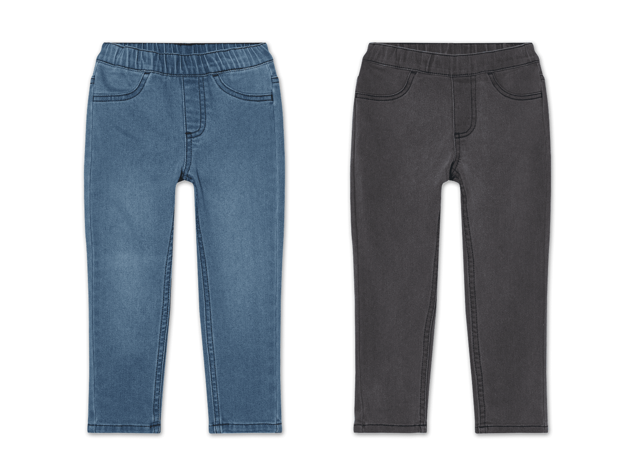 Zwei Paar Kinderjeans in Blau und Grau