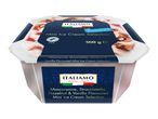 Italian-style mini ice cream selection with mascarpone, stracciatella, hazelnut, and vanilla, 500g.
