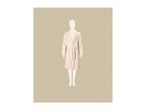Cream-colored bathrobe on a mannequin against a beige background.