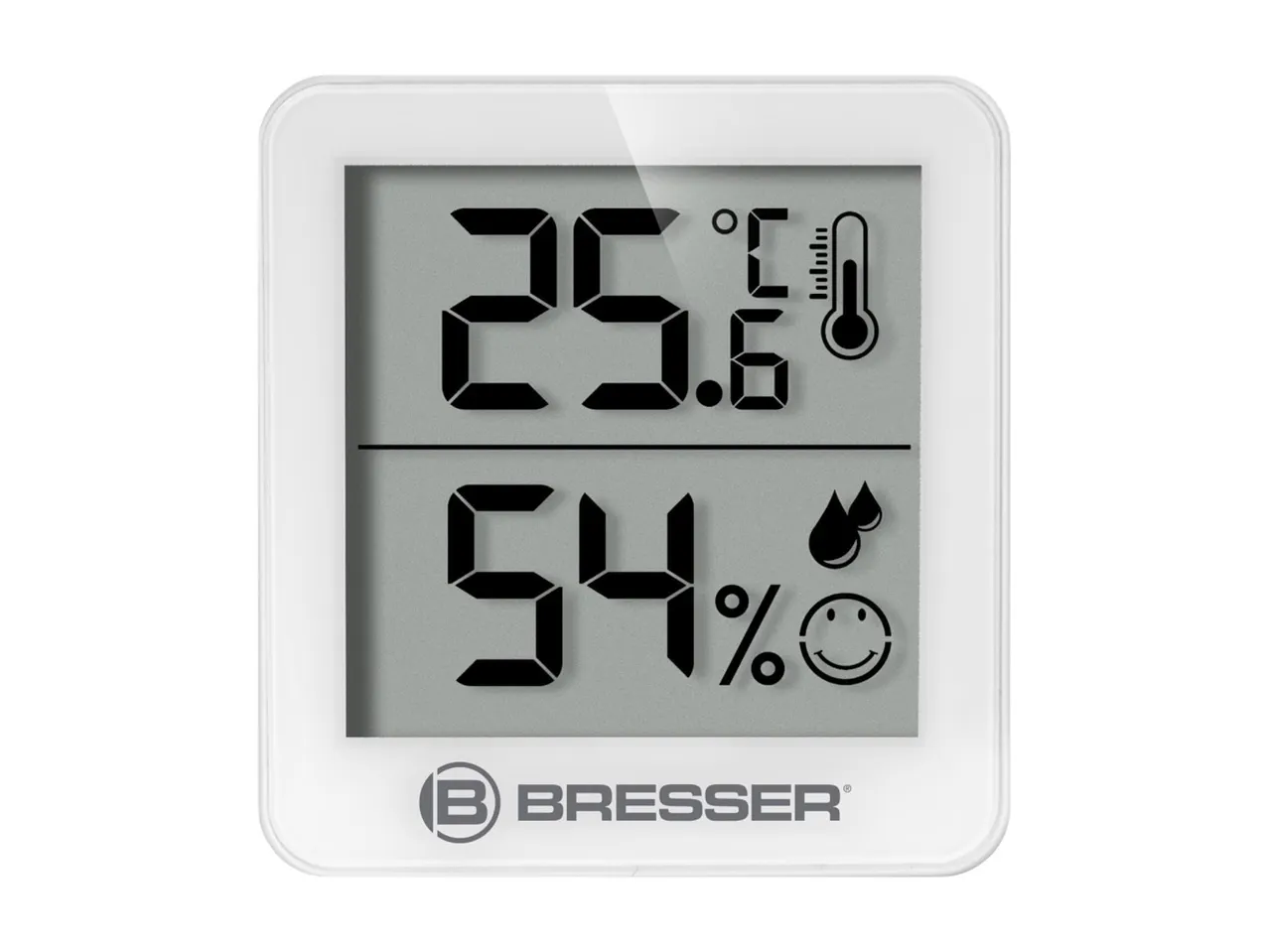 Bresser digitális hőmérő és páratartalom mérő, 25,6°C és 54% páratartalom kijelzéssel