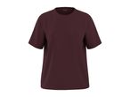 Plain dark red short-sleeved t-shirt with a round neck.