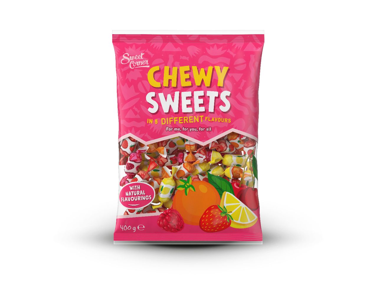 Paket žvakastih slatkiša Chewy Sweets s voćnim okusima.