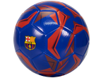 Blauw-rode voetbal met FCB-logo.