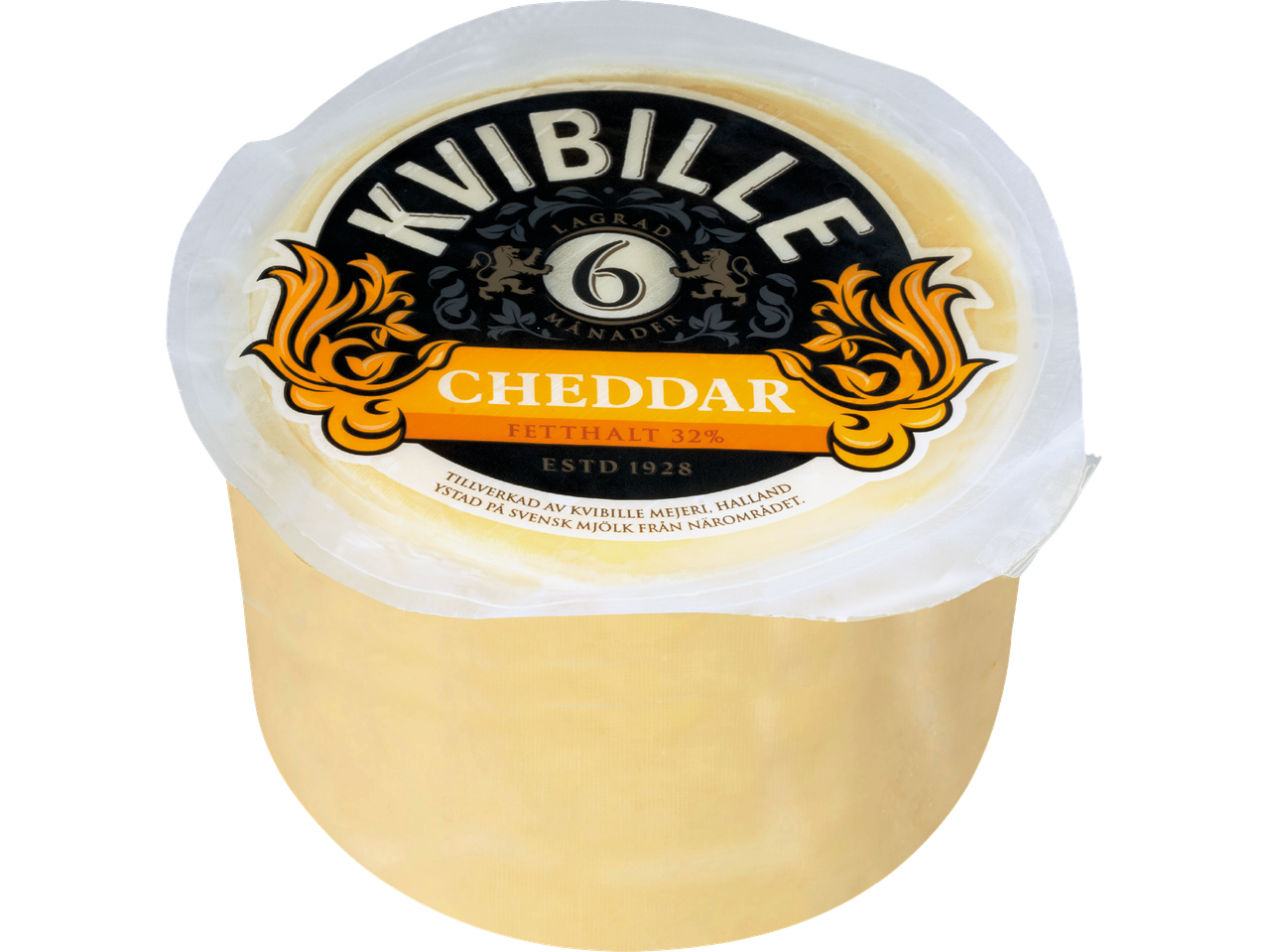 Kvibille Cheddarost, 6 månader lagrad, 32% fett.