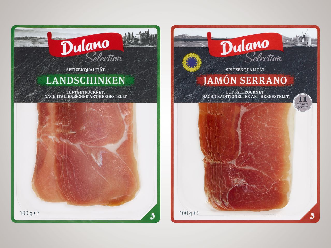 Dulano Selection: Landschinken und Jamón Serrano.