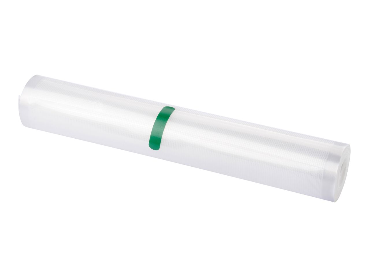 A roll of clear plastic food wrap.