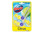 Verpakking met toiletblokjes in de geuren citroen en limoen, met de tekst 'Citrus'.
