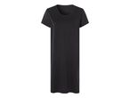 Fekete, hosszú ujjú, egyszerű szabású t-shirt ruha.