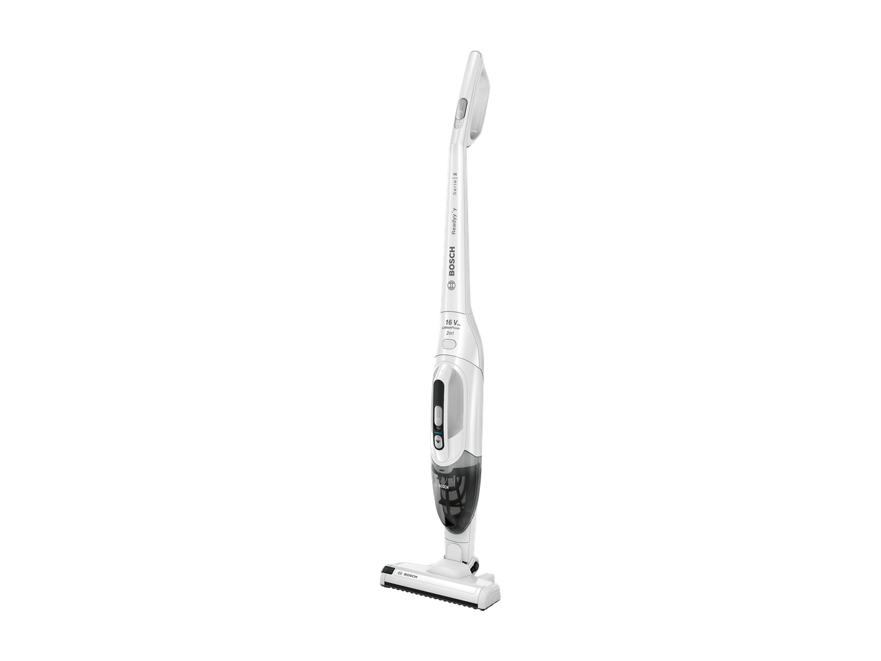 Beli pokončni sesalnik z ročnim sesalnikom, 16 V, 2v1.