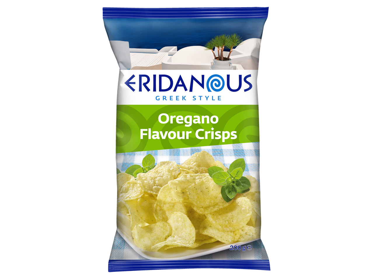 Chipsuri Eridanus aromă oregano, stil grecesc, 200g.