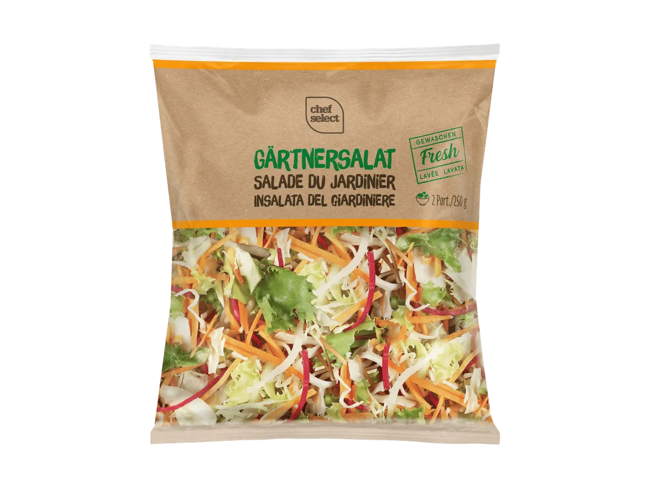 Gärtnersalat frisch und gewaschen, 2 Portionen/250g