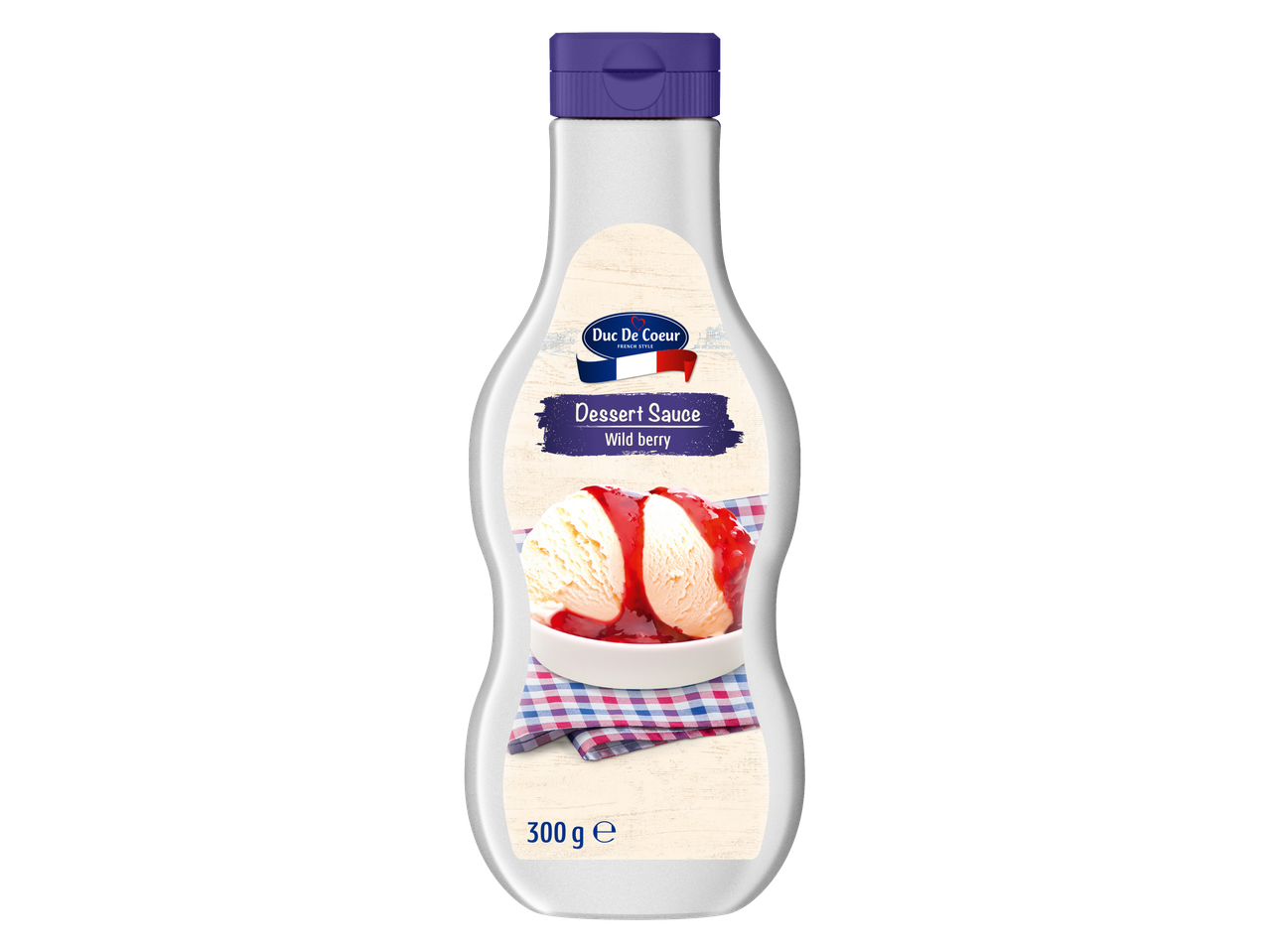 Duc De Coeur bosvruchten dessertsaus.