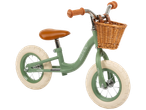 Huffy dječji bicikl, vintage stil, menta zelene boje s pletenom košarom.
