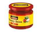 EL TEQUITO Chunky Salsa Hot, un borcan de salsa chunky cu legume pe etichetă.