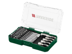 PARKSIDE screwdriver bit set in a green and clear plastic case
