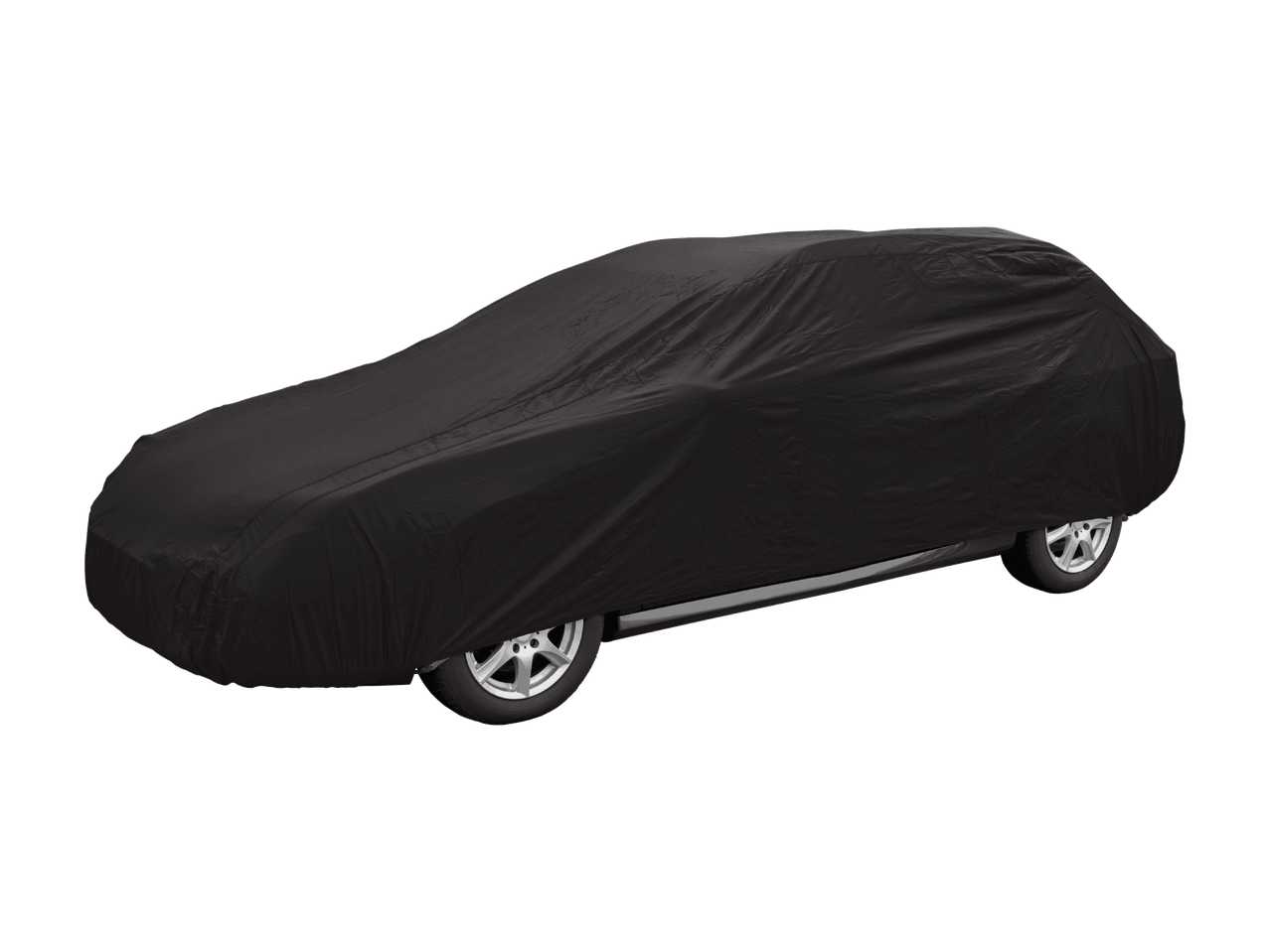 Schwarze Auto-Vollgarage auf einem Fahrzeug montiert