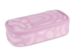 Lila Federmäppchen mit abstraktem Muster.