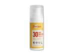 Solcreme til ansigt med SPF 30, mærket som parfumefri og vegansk.