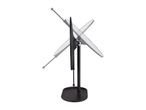 Black paper towel holder with a roll of paper towels, shown with motion blur to indicate spinning.