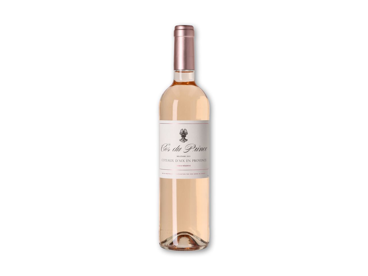 En flaske rosévin, Le Cos du Prince, Côteaux d'Aix en Provence, årgang 2023.