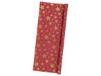 Crelando glitter wrapping paper with gold stars on a red background