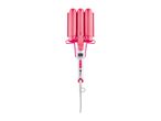 A pink three-barrel curling iron.