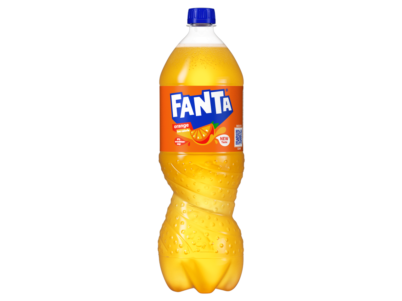 Fanta sinaasappel, light variant in een plastic fles.