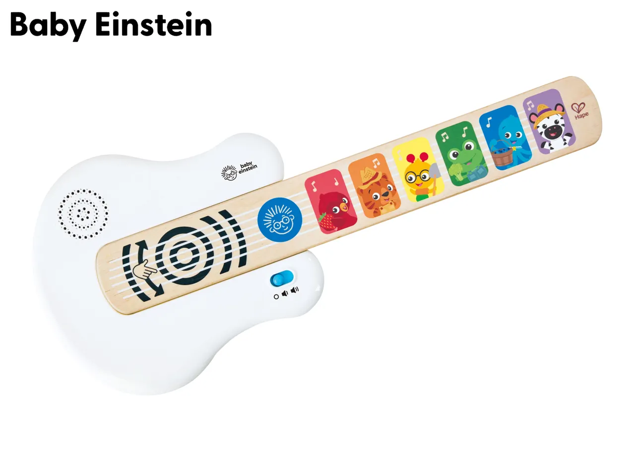Baby Einstein Magic Touch Guitar with colorful animal characters and music notes