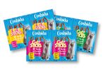 Coshida Cat Sticks лакомства за котки: пиле и черен дроб, сьомга и пъстърва, агнешко и пуйка.
