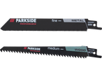 Két Parkside Performance orrfűrészlap: finom fémhez és közepes fához.