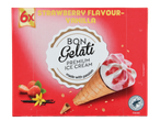 Sorvetes Bon Gelati, sabor morango e baunilha.