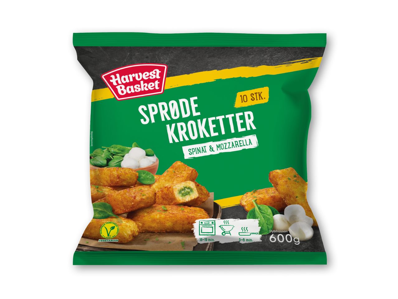 Harvest Basket sprøde kroketter med spinat og mozzarella (600g).