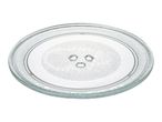 Glass microwave turntable plate with three-part coupler fitting