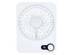 Valge TRONIC miniventilaator digitaalse 98% näidiku ja juhtnupuga.