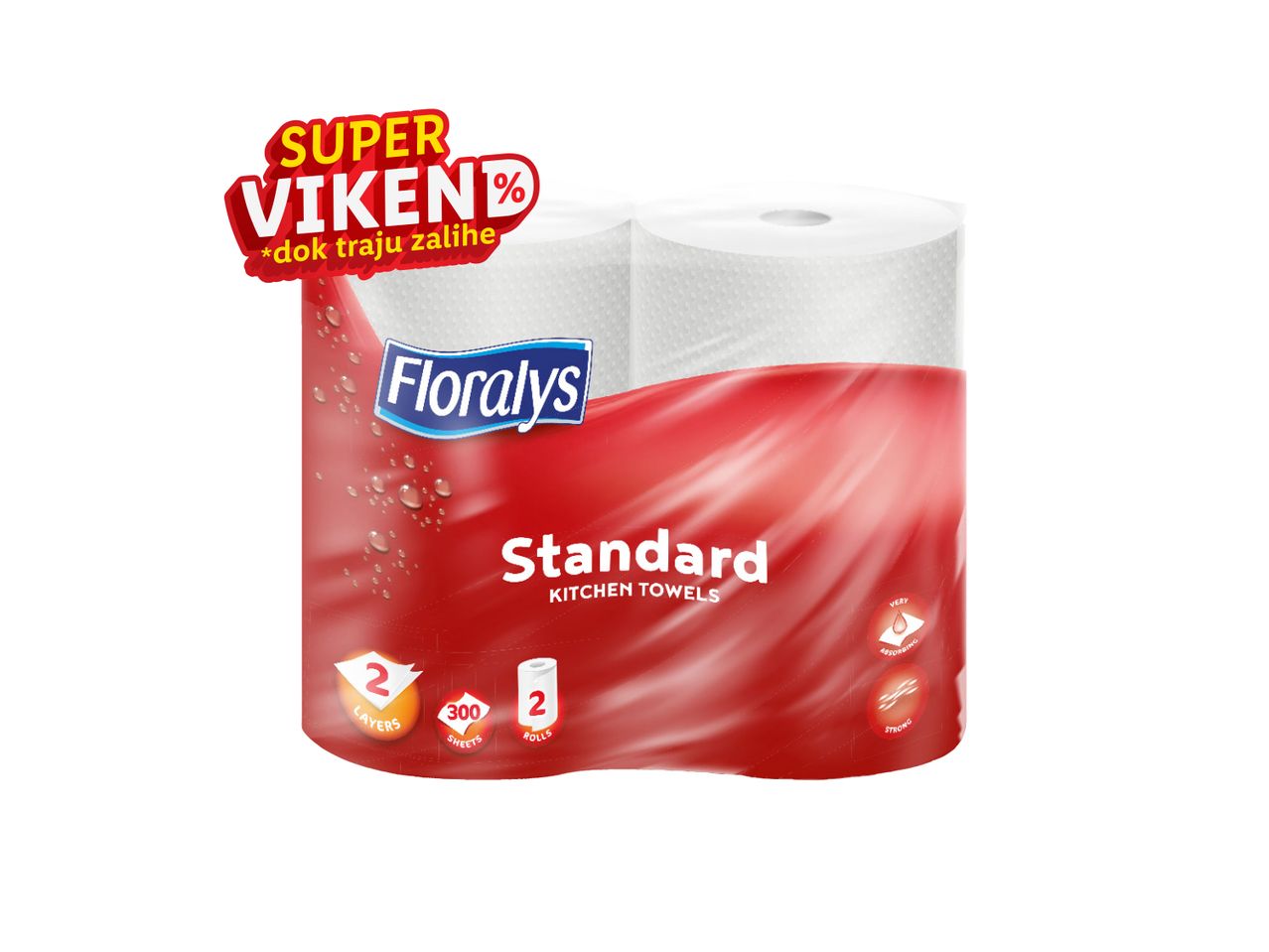 Dva pakovanja toalet papira Floridis Standard.