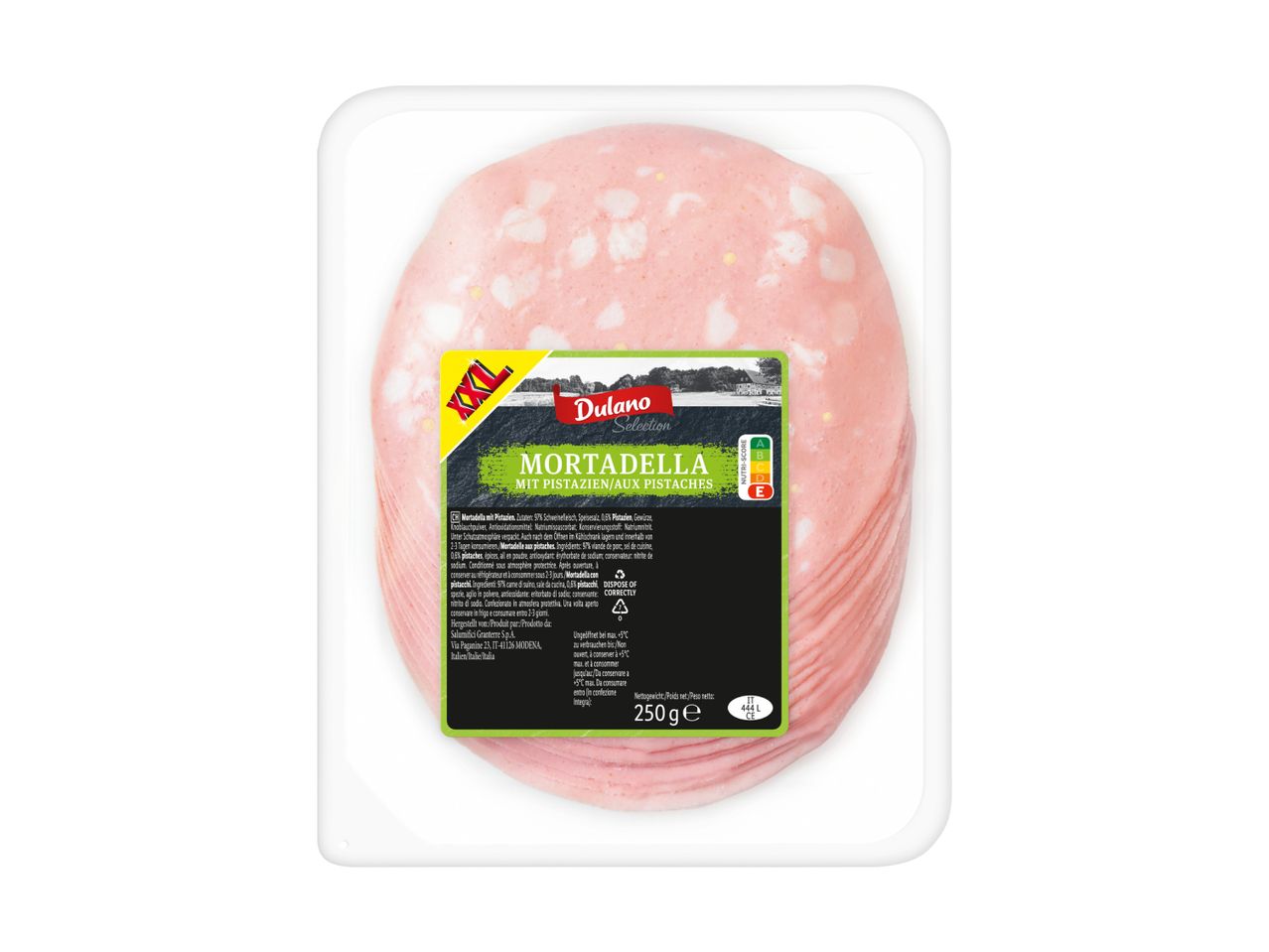 Dulano Selection Mortadella mit Pistazien, 250g.