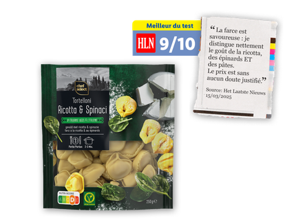 Tortellonis ricotta-épinards