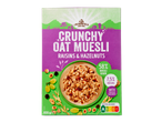Crownfield Crunchy Havermoutmuesli met rozijnen en hazelnoten, doos van 800g.