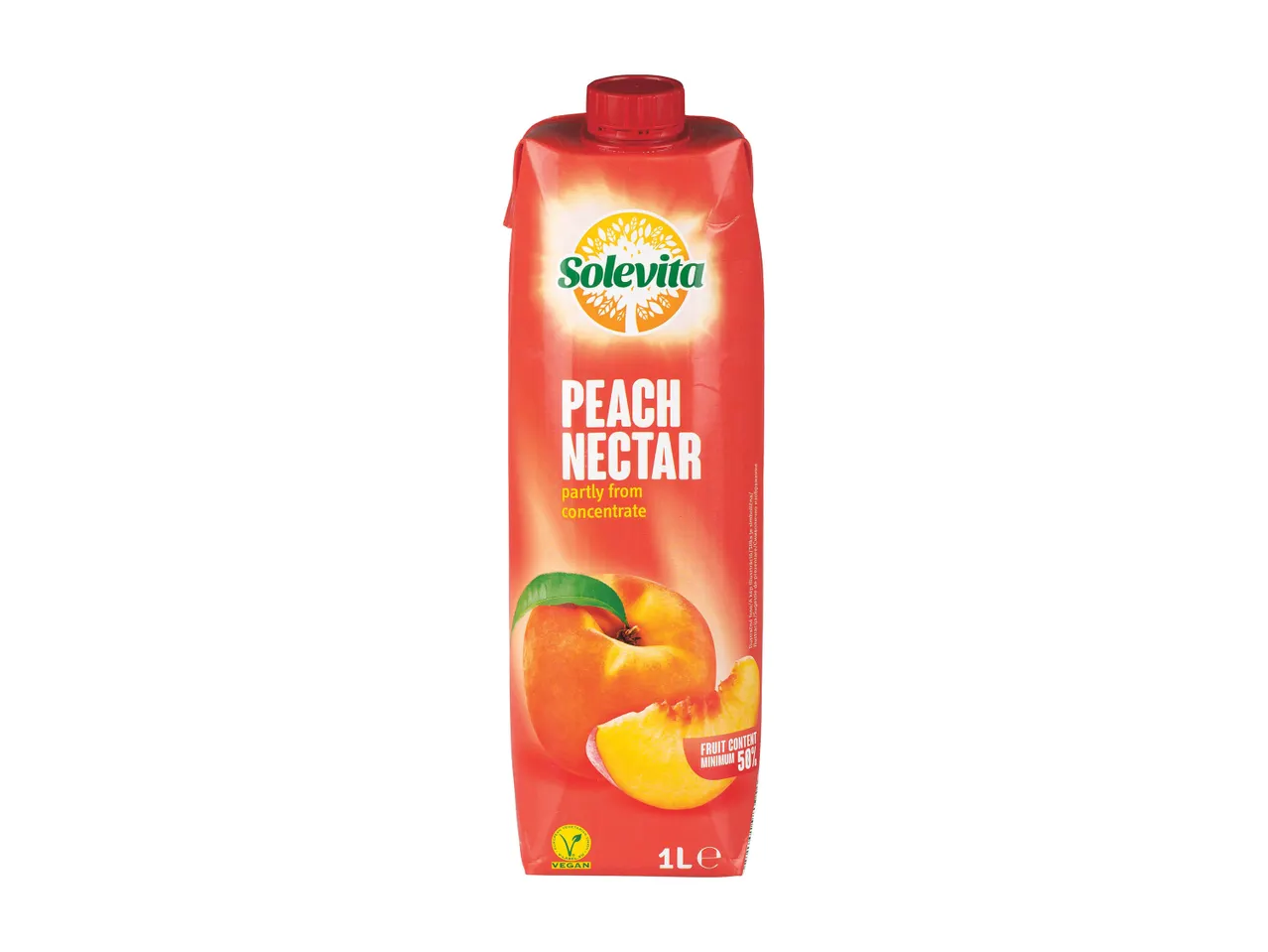 Nectar de piersici Solevita, 1l, parțial din concentrat.