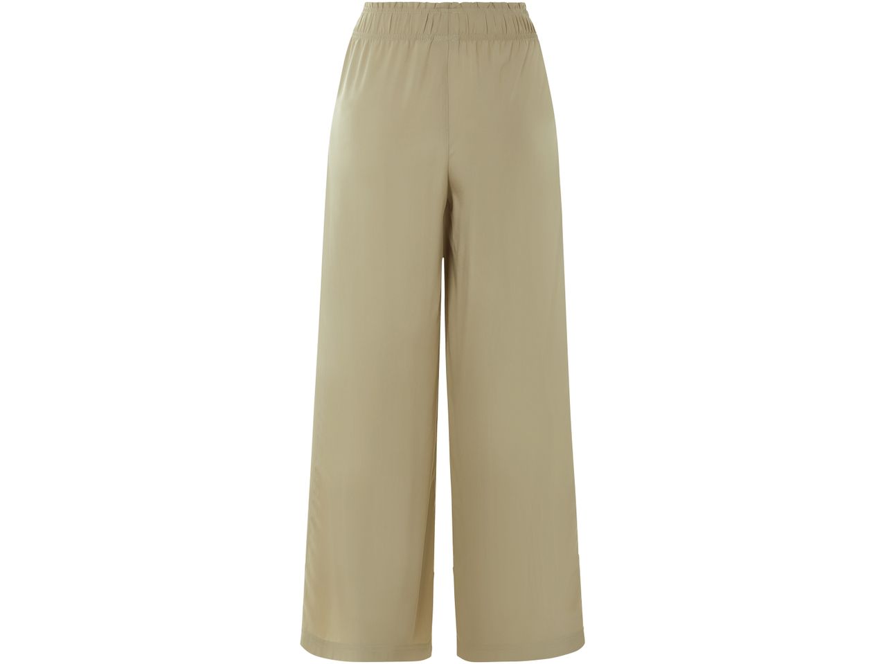 Pantaloni larghi color beige con elastico in vita.