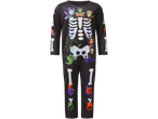 Black skeleton jumpsuit with Paw Patrol Halloween characters.