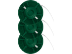 Three green trimmer line spools.