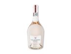 En flaske rosévin med en lyserød etiket, der angiver 'Merlot' og 'Fantini'.